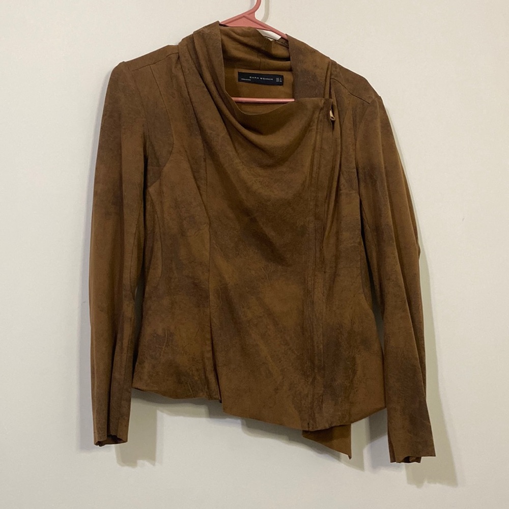 Zara Vegan Suede Leather Biker Jacket size L